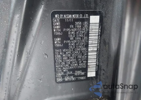 2012 Nissan Cube 1.8 S from USA, damaged, VIN JN8AZ2KR7CT250702